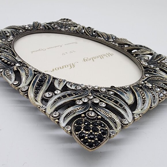 Vintage Wellesley Manor 3.5" X 5" Genuine Austrian Crystal Ornate Picture Frame - Picture 10 of 12